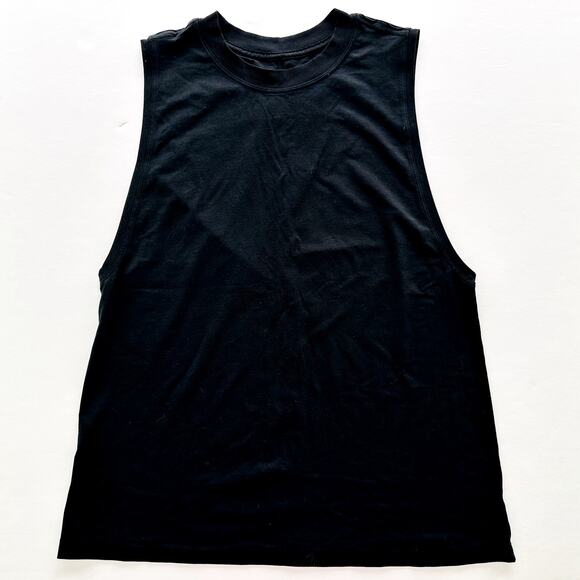 Lululemon All Yours Tank Black Cotton Size 8 Casual Gym Leisure - Picture 2 of 5